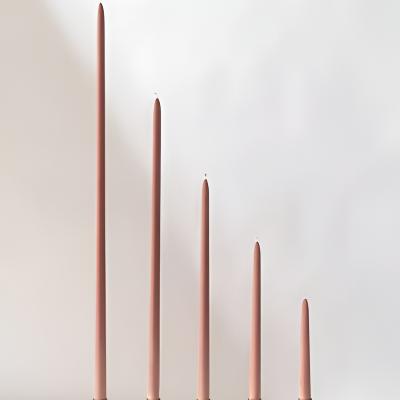 Dusty Rose Pink Cappuccino Taper Candles thumbnail 1