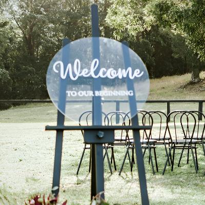 Round Clear Acrylic Welcome Sign