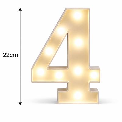 LED - 1.2 m high White Light up Number 4 (with remote control) thumbnail 1