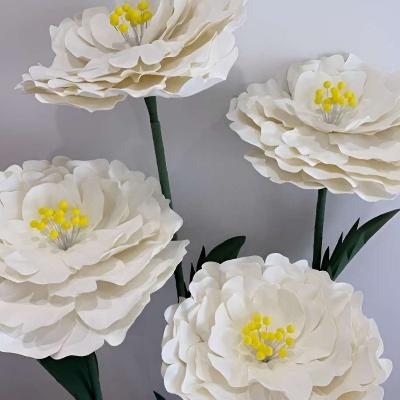 Marigold Large Freestanding Faux Flower - White thumbnail 2