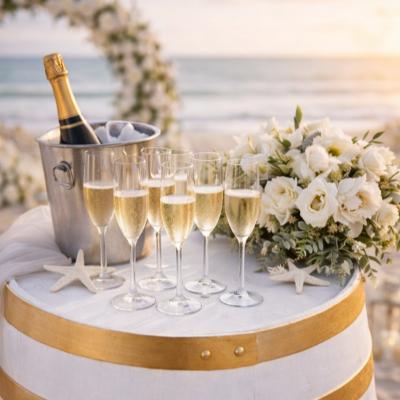 White Barrels with Gold Rings thumbnail 4