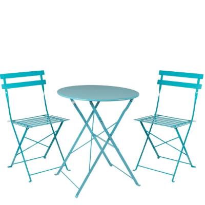 Table and Chairs Set Pastel Blue
