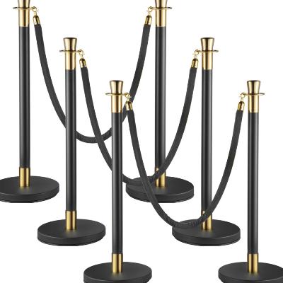 Bollard Crowd Control Stanchions with cord 1.5m - Black
