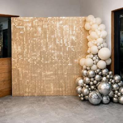 Backdrop -Champagne Shimmer Tile Wall 2x1.5 meter thumbnail 2