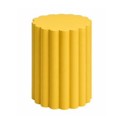 Styling - One Yellow Ribbed Plinth 50cm Tall