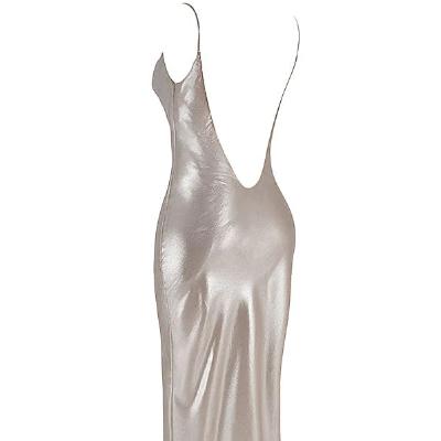 House of CB Leia Champagne Shimmer, Low Back Maxi Dress - Size S thumbnail 4