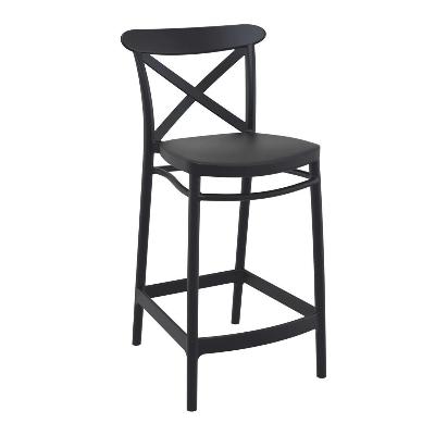 Bar Stool - Cross Back - Black thumbnail 1
