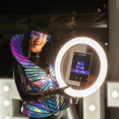Roving LED Selfie Station with Costumed Hostess