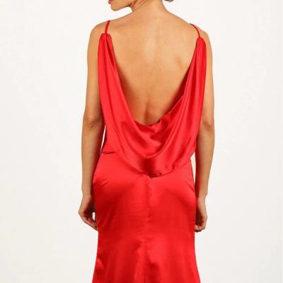 Micaah Camellia Satin Red Gown - Red Size 8 thumbnail 3