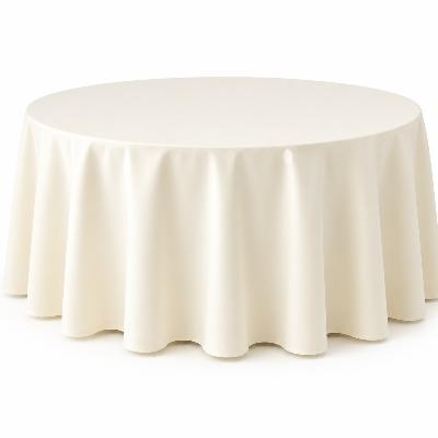Tablecloth Ivorey 305cm Round  (Commercial Grade, Laundered including professional pressing) thumbnail 1