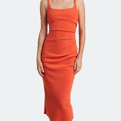 Bec & Bridge Karina Tuck Midi Dress Orange Size 6 and 10