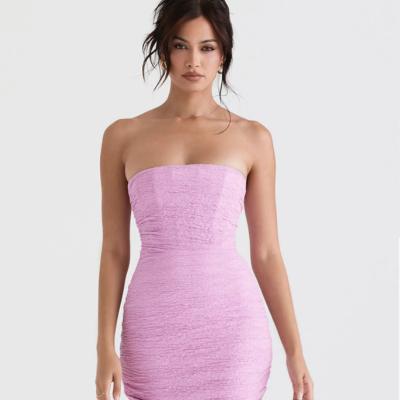 House of CB Tana Pink Strapless Corset Midi Dress - Size S