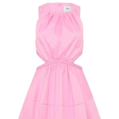 AJE Voyage Braided Cut Out Mini Dress Pink Size 8
