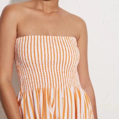 Faithfull the Brand Madella Midi Martie Orange Stripe Size 6