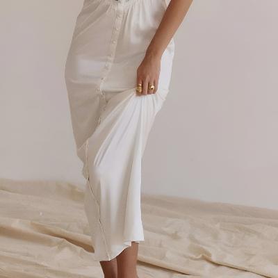 House of CB Illiana Real Silk Maxi Dress Ivory - Sizes XS, S thumbnail 2