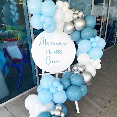 Personalised Acrylic Sign and Balloon Garland