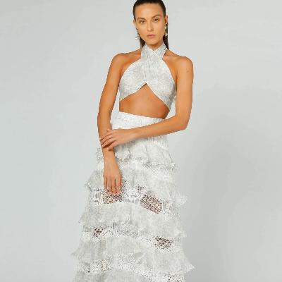 Ixiah Vacate Skirt & Bandeau set - White/Pastel pattern Size XS thumbnail 2