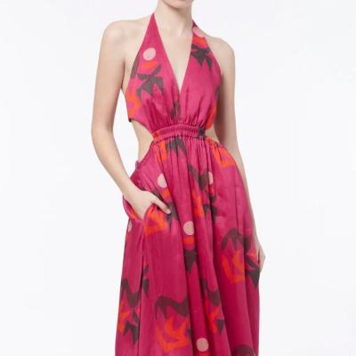 Manning & Cartell Fiesta Halter Maxi Dress - Pink Size 10