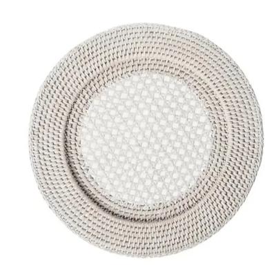 Charger Plate - Whitewash Rattan