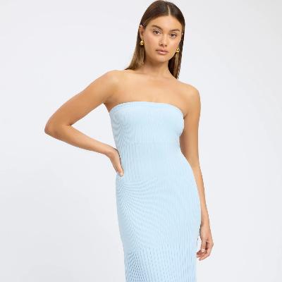 Kookai Serah Strapless Long Dress - Blue Size 8 thumbnail 3