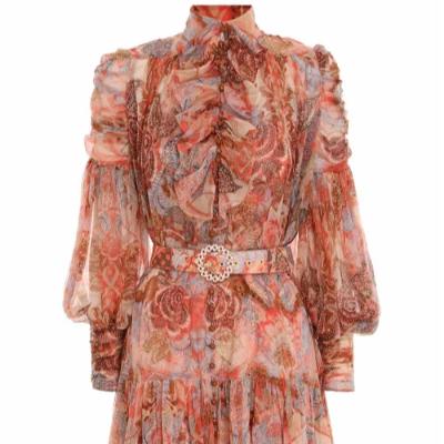 Zimmerman Kaleidoscope Tiered Terracotta Print Mini Dress Size 10 thumbnail 4