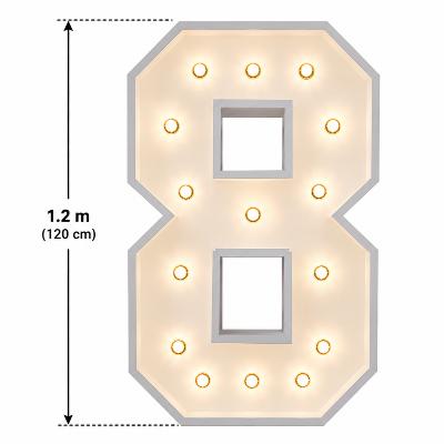LED - 1.2 m high  White Light up Number 8 (with remote control) thumbnail 1