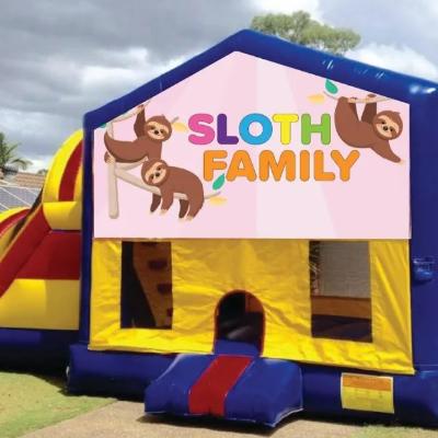 Sloth Family Large Banner Jumping Castle
