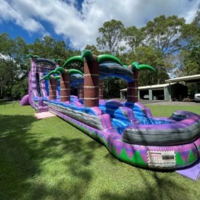 23m Purple Crush Dual Lane Waterslide Inflatable thumbnail 2