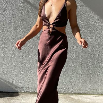 Bec & Bridge Felix V Maxi Dress - Chocolate Size 8 thumbnail 2