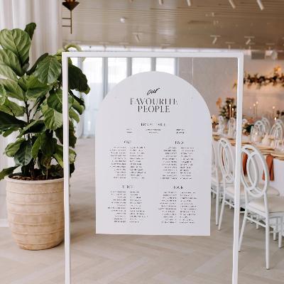 White Metal Rectangular Sign Holder