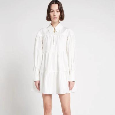 AJE Francis Zip Smock Mini Dress Ivory Size 6