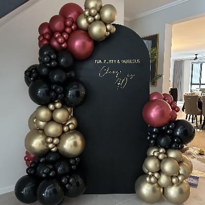 Single Arch Backdrop and Balloons - All Black Package thumbnail 4