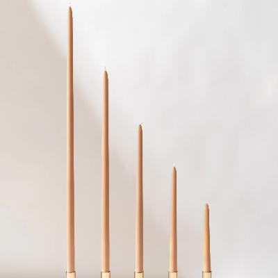 Venti Brown Taper Candles - 46cm - PAIR thumbnail 1