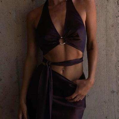 Rat and Boa Portia Top And Selena Skirt - Brown Size S
