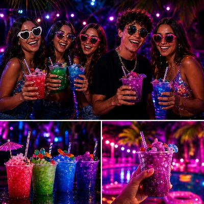 Shaved Ice Cocktails-The VIP GLOW PARTY