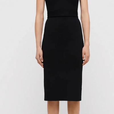 Scanlan Theodore Crepe Knit Scoop Neck Dress - Black Size S thumbnail 4