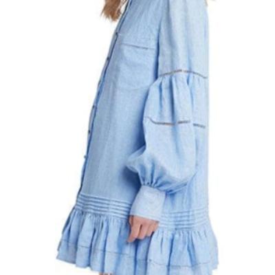 AJE Lotus Shirt Dress Blue Size 8 thumbnail 3
