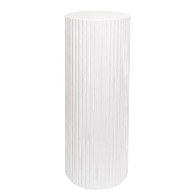 White Circle Ribbed Plinth - Set of 2 thumbnail 2