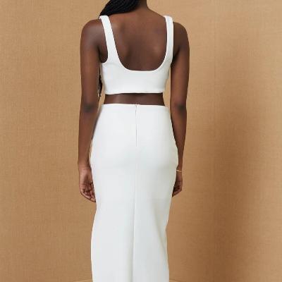 Bec & Bridge Clover Midi Skirt And Crop Top White Size 6 thumbnail 2