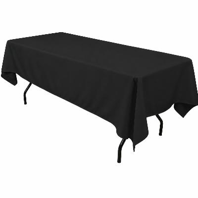 Tablecloth Black 305cm x 182cm Rectangle (Commercial Grade, Laundered including professional pressing)