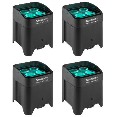 Pack of 4 Beamz BBP54 Battery Uplights