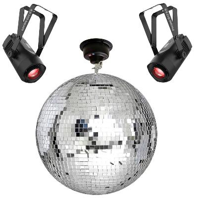 20" (50cm) Mirror Ball Pack with 20w Colour Pinspots
