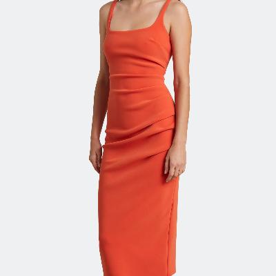 Bec & Bridge Karina Tuck Midi Dress Orange Size 6 and 10 thumbnail 3