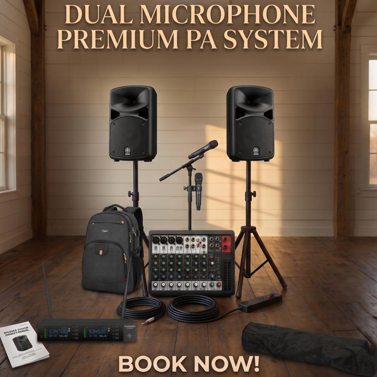 Yamaha PA System, Stands and Microphones