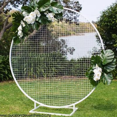 White Circular Mesh Arbour thumbnail 1