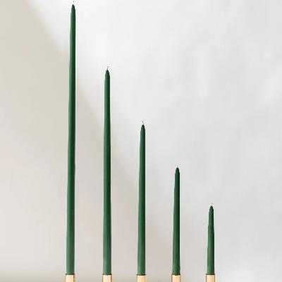 Forest Green Taper Candles thumbnail 1
