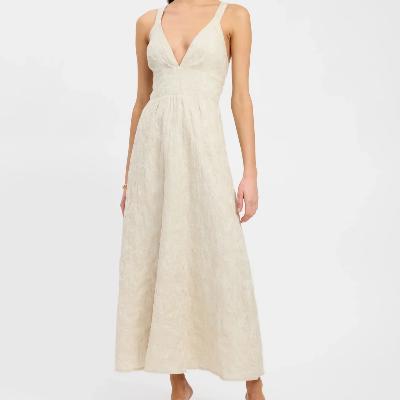 Kookai Tallulah Vee Dress - Beige Size 6 thumbnail 2