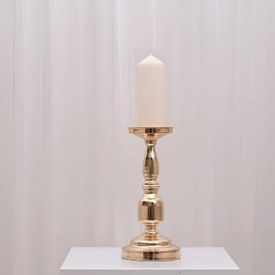Sophia Pillar Candleholder - Large / Gold thumbnail 1