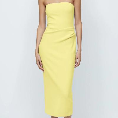 Bec & Bridge Karina Strapless Midi - Butter Yellow or Fire Red Sizes 6 and 8