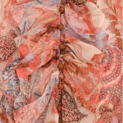 Zimmerman Kaleidoscope Tiered Terracotta Print Mini Dress Size 10 thumbnail 6